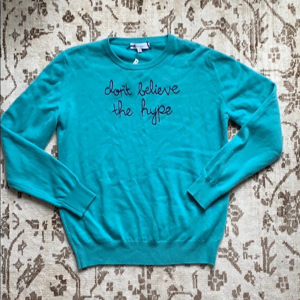 Lingua Franca ‘Don’t believe the hype’ Cashmere sw